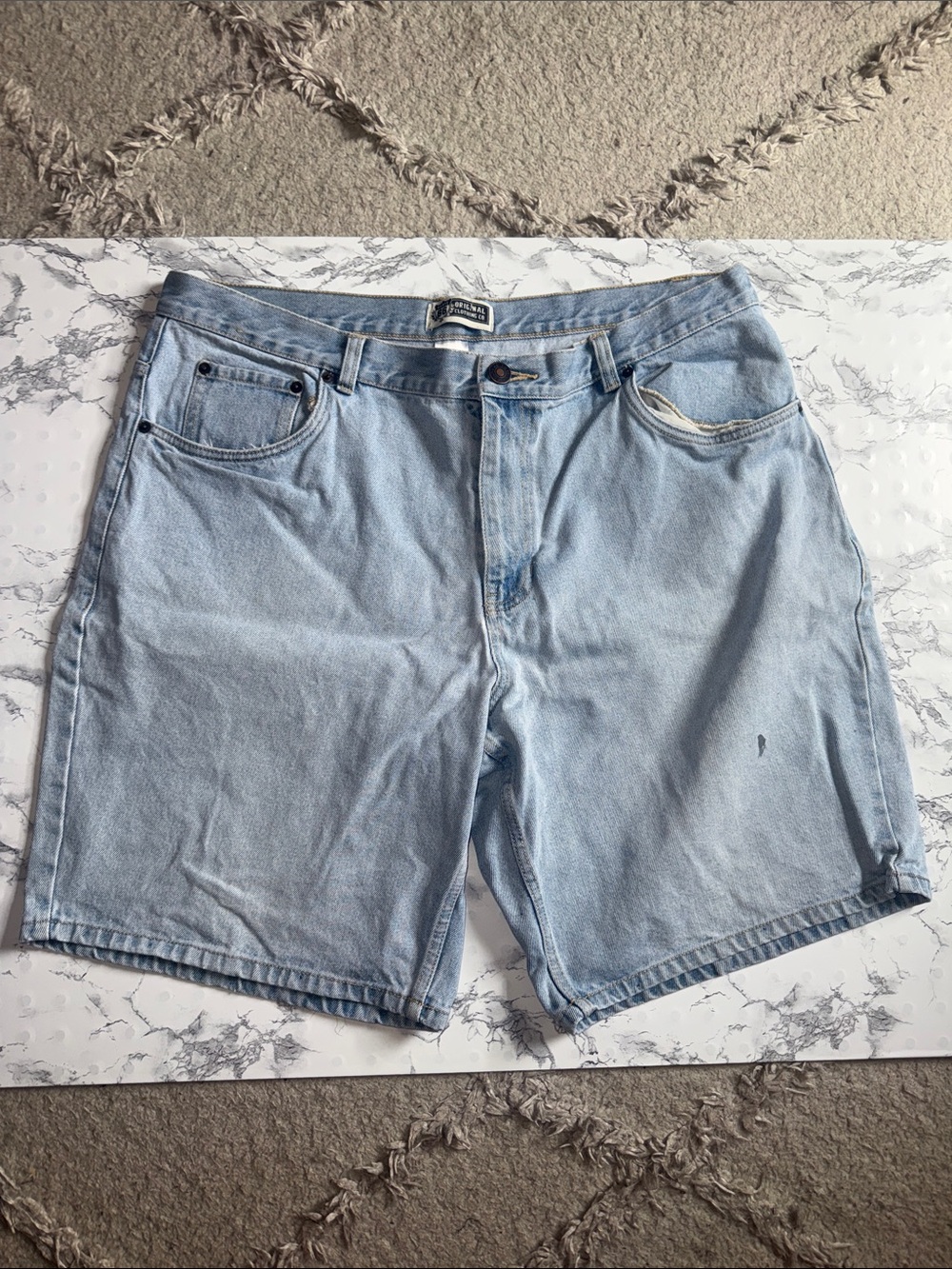 Vintage Route 66 Jean Shorts Light Wash Size 40